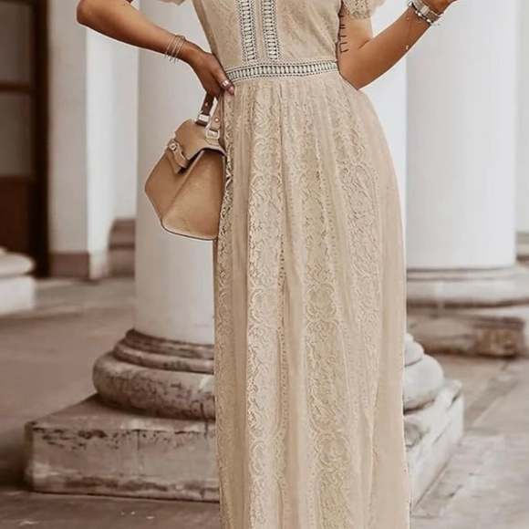 Ivory lace boho maxi dress - Picture 2 of 8